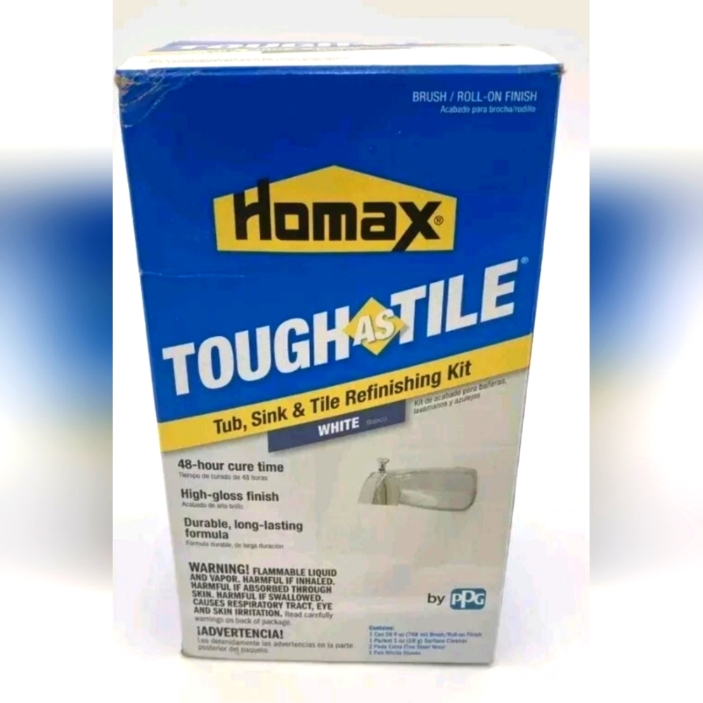 Homax Tough as Tile 26 oz. Brush on Tub Sink & Tile Refinishing Kit New White